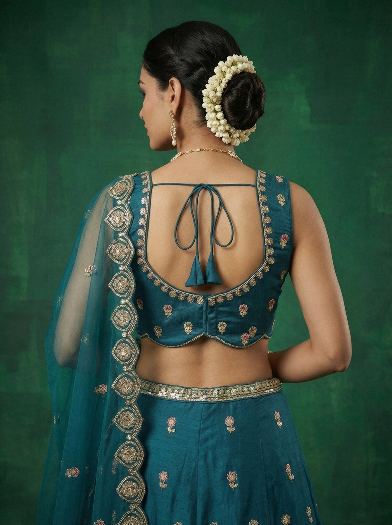 Premium Chinnon Floral Embroidered Lehenga Choli with Net Dupatta | Semi-Stitched Wedding & Party Wear Lehenga