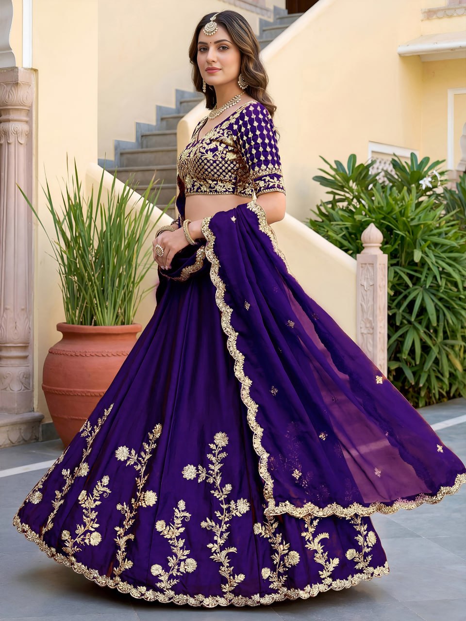Elite Designer Rangoli Silk Embroidered Lehenga Choli