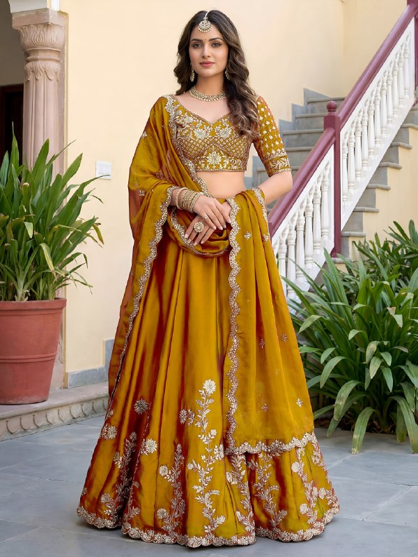 Festive Designer Rangoli Silk Lehenga Choli for Women