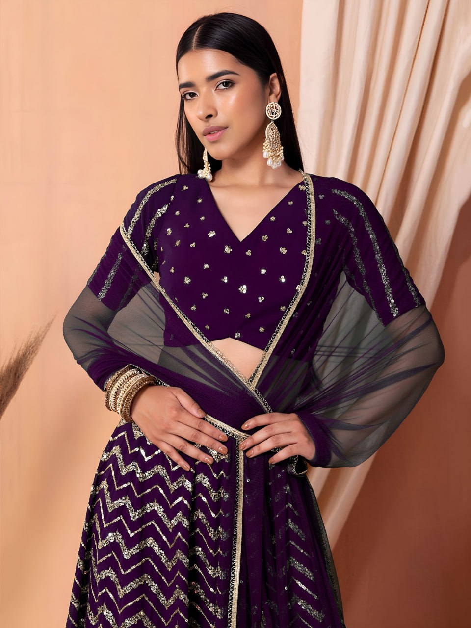 NEW ARRIVAL | Premium Georgette Zari & Sequins Embroidered Lehenga Choli