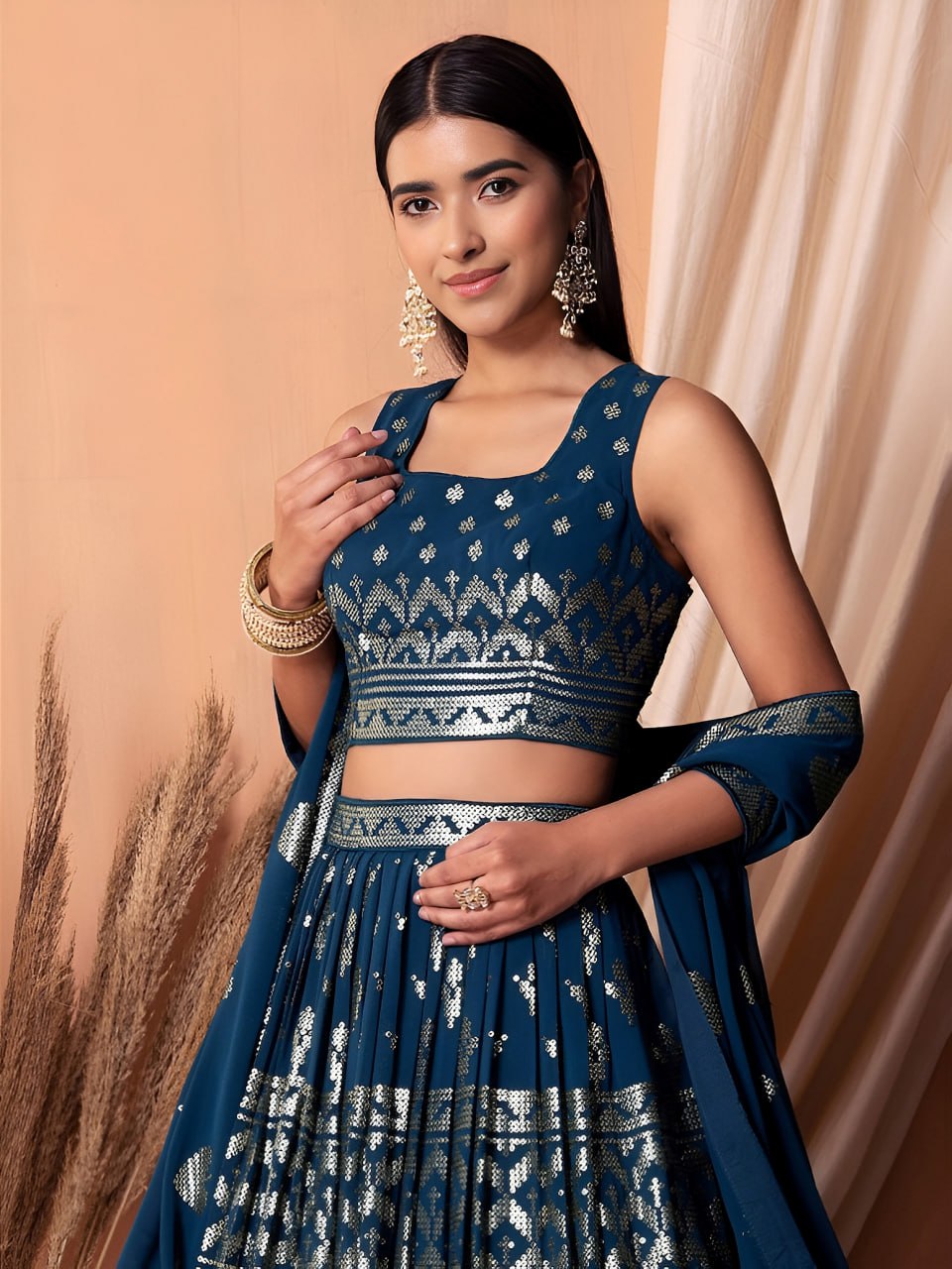 NEW ARRIVAL | Premium Georgette Embroidered Lehenga Choli Indian Wear