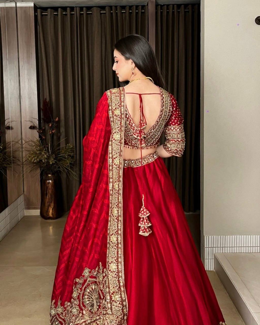 Premium Chinon Designer Lehenga Choli with Coding & Sequence Embroidery | Digital Printed Dupatta | Fully Stitched Wedding & Party Wear
