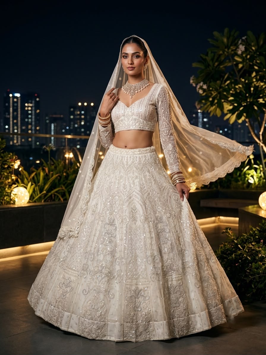 Premium Butterfly Net Lehenga Choli with Sequins Embroidery | 4 Meter Flared Semi-Stitched Wedding & Party Wear Lehenga