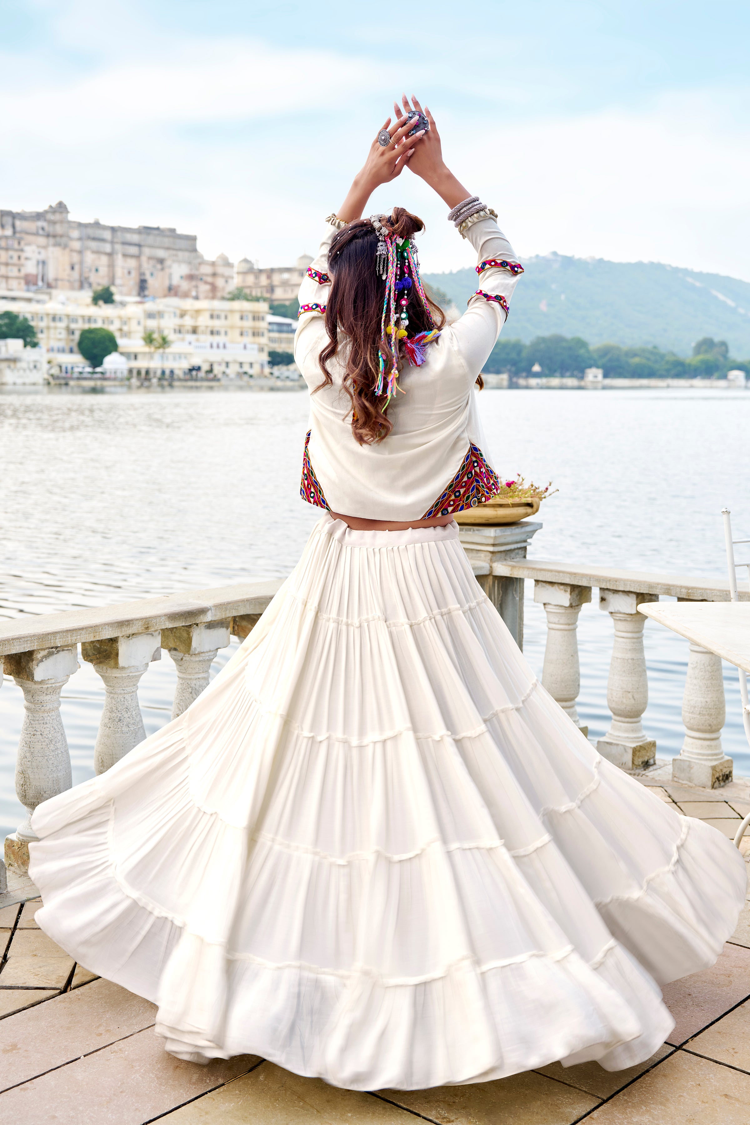 Navratri 2025 Pure Rayon Lehenga Choli with Mirror Gamthi Work