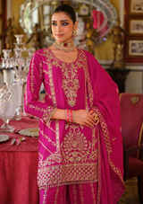 Heavy Chinon Embroidered Salwar Suit with Dupatta & Plazzo – Sizes M to 3XL