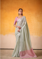 Tissue Banarasi Silk Saree – Light Color Wedding Edition | Elegant Bridal Wear