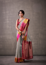Modal Cotton Silk Saree with Rainbow Weaving – Wedding & Festival Elegance