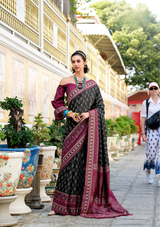 Soft Ikkat Banarasi Silk Saree – Wedding & Festival Premium Collection