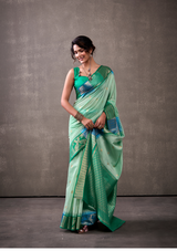 Modal Cotton Silk Saree with Rainbow Weaving – Wedding & Festival Elegance
