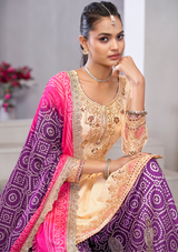 Premium Chinnon Readymade Salwar Suit with Sharara & Digital Print Dupatta – Free Size XL