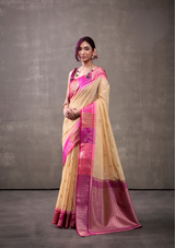 Modal Cotton Silk Saree with Rainbow Weaving – Wedding & Festival Elegance