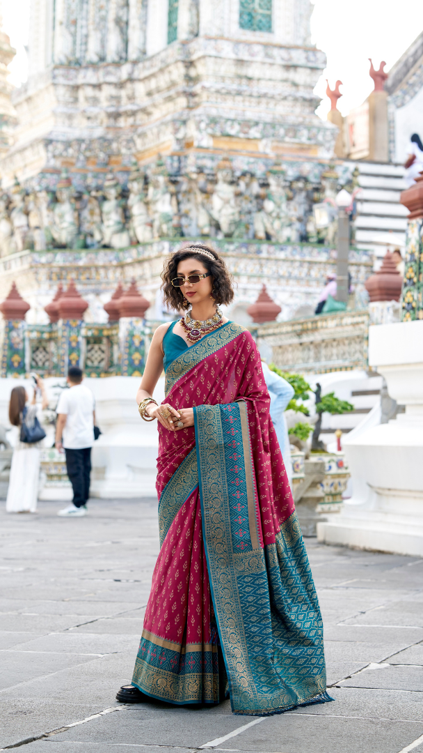 Soft Ikkat Banarasi Silk Saree – Wedding & Festival Premium Collection