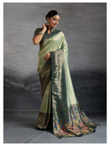 Kanjivaram Soft Silk Saree in Kadiyal Style with Meenakari Pallu – Wedding & Festive Wear