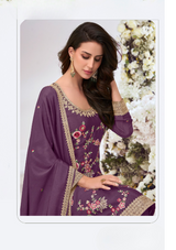 Heavy Premium Chinnon Embroidered Salwar Suit with Dupatta & Bottom – Free Size Stitched