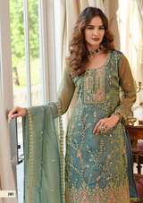 Elegant Simmer Rama Green Embroidered Salwar Suit with Palazzo & Dupatta – Sizes M to 3XL