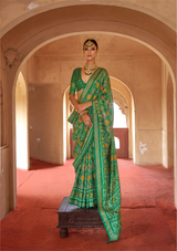 Super Polyester & Viscose Saree with Traditional Patola Design – Party & Festival Wear