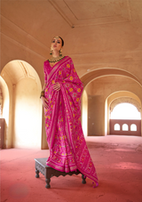 Super Polyester & Viscose Saree with Traditional Patola Design – Party & Festival Wear