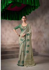 Chic Viscose Cotton Saree | Fancy Worked Blouse | Elegant Tassels | Festive Wear
