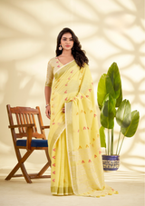 Elegant Linen Silk Saree – Lightweight & Stylish Office Wear