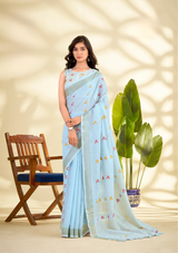 Elegant Linen Silk Saree – Lightweight & Stylish Office Wear