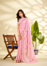 Elegant Linen Silk Saree – Lightweight & Stylish Office Wear