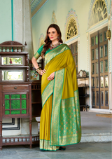 Pure Soft Silk Banarasi Saree with Jacquard Weave – Grand Wedding Wear