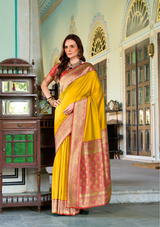 Pure Soft Silk Banarasi Saree with Jacquard Weave – Grand Wedding Wear