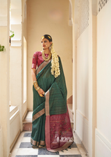 Handloom Tussar Silk Saree with Elegant Weaving – Wedding & Festive Wear