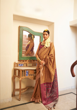 Handloom Tussar Silk Saree with Elegant Weaving – Wedding & Festive Wear