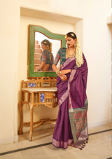 Handloom Tussar Silk Saree with Elegant Weaving – Wedding & Festive Wear
