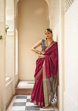 Handloom Tussar Silk Saree with Elegant Weaving – Wedding & Festive Wear