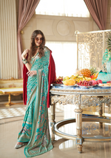 Georgette Burnout Saree with Fancy Design & Varnish Soft Finish – Party & Festive Wear