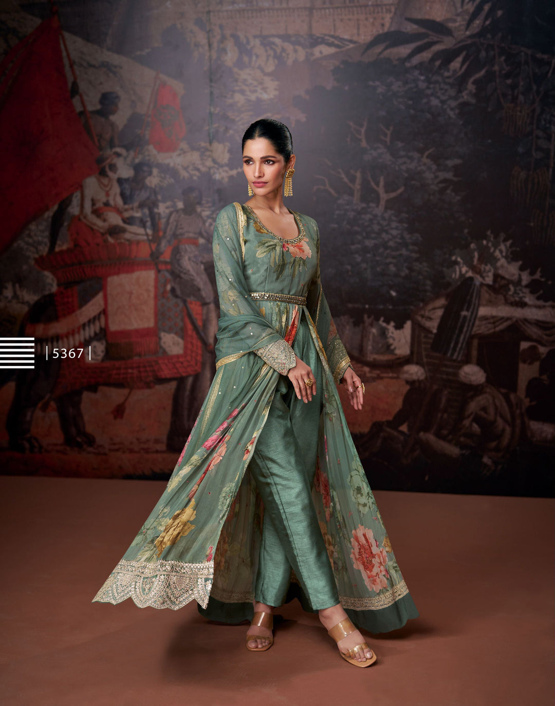 Grey Georgette Wedding Wear Salwar Suit Collection with Net Dupatta