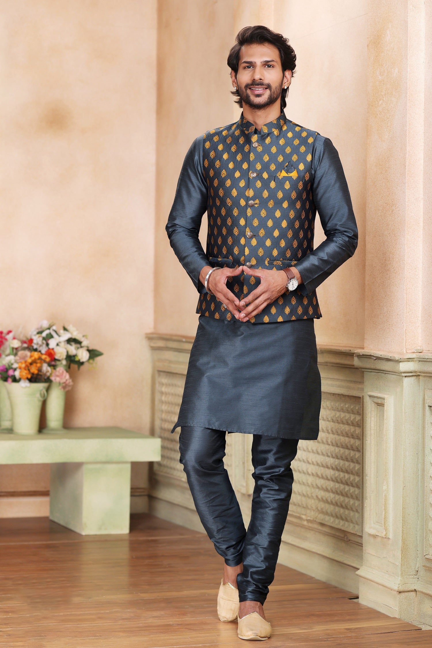 Stylish Black Indo Western & Kurta: Faux Georgette with Sequence & Thread Work for Party & Wedding Wear