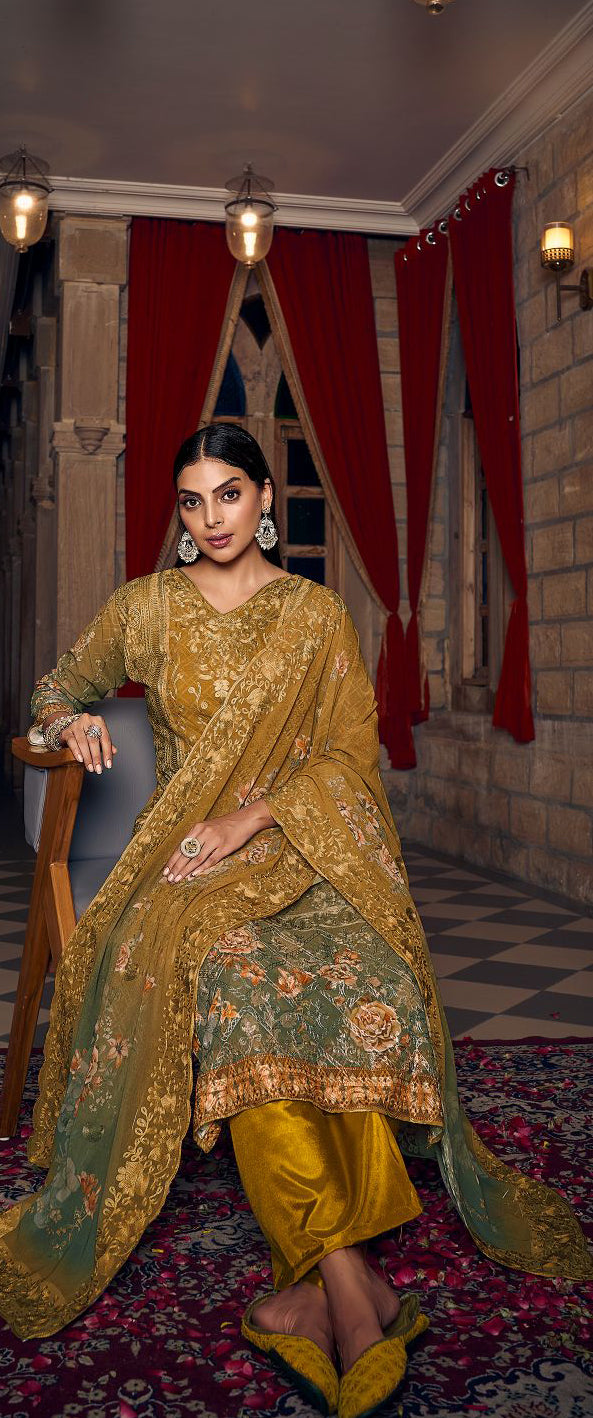 Elegant Yellow Soft Silk Salwar Suit for Weddings and Parties