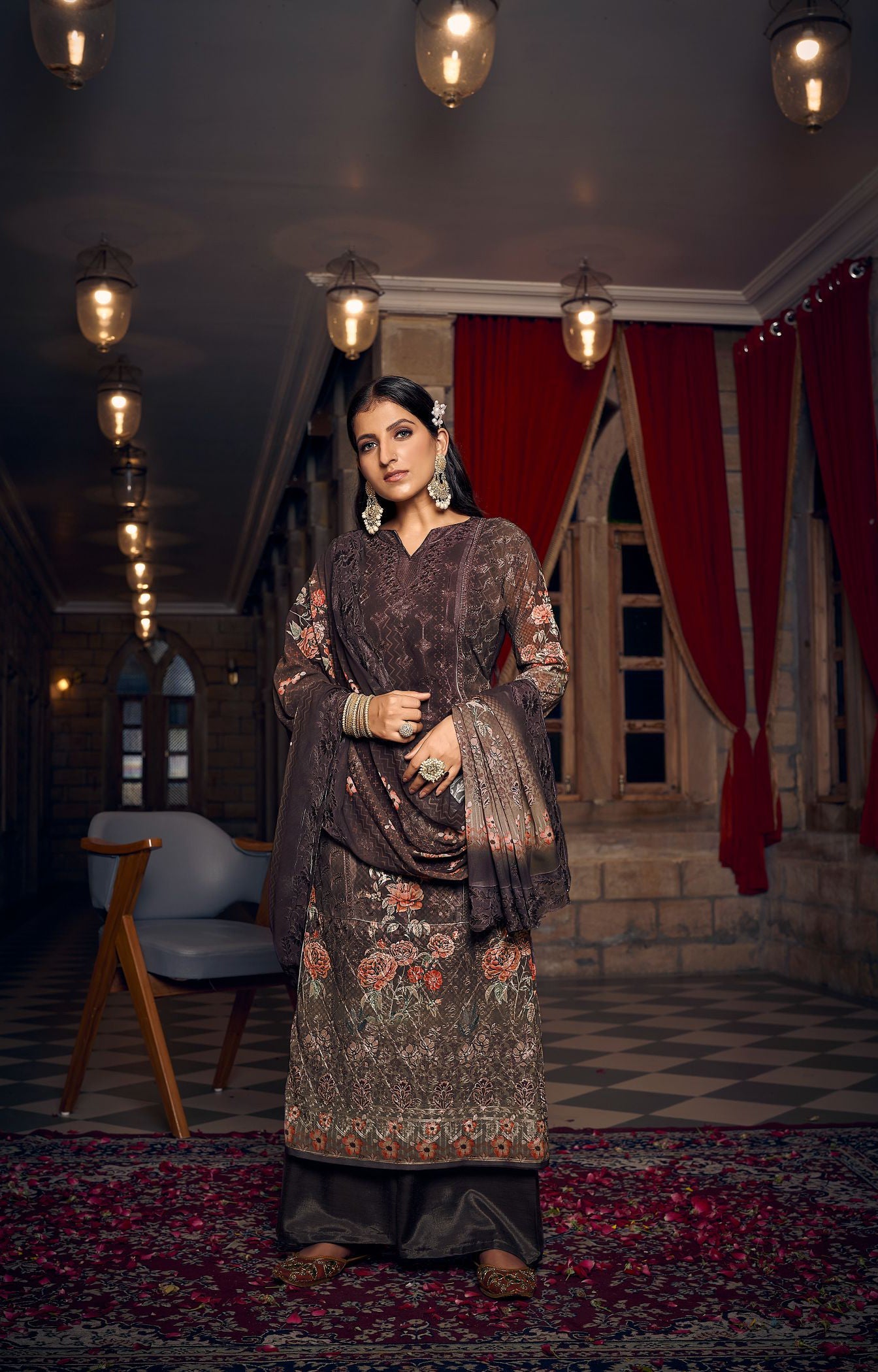 Elegant Brown Soft Silk Salwar Suit: Perfect for Weddings and Parties