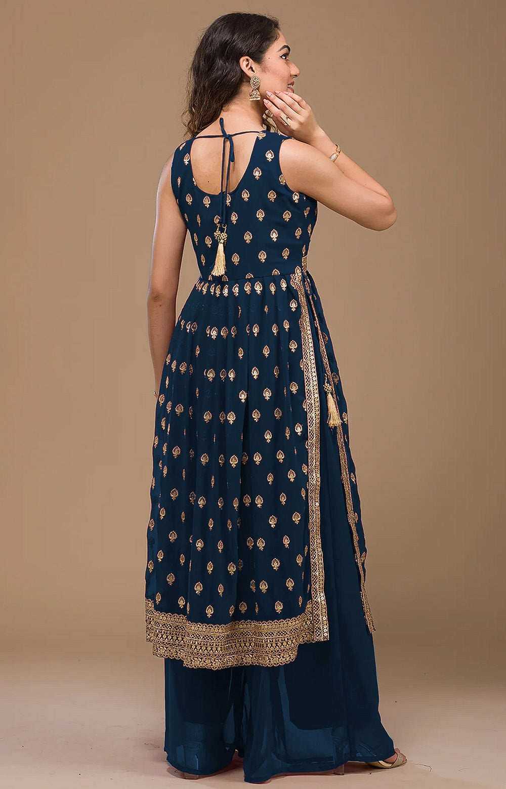 Elegant Navy Blue Soft Silk Salwar Suit for Weddings and Parties