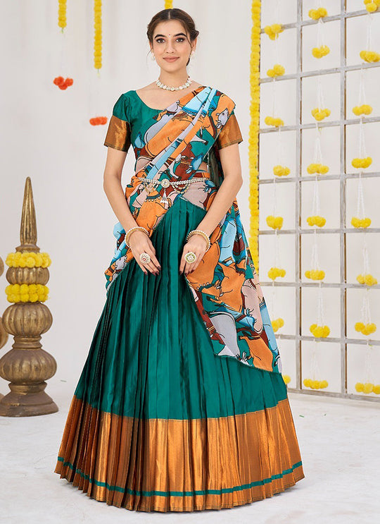 Elegance in Green: Enchanting Soft Silk Lehenga Choli for Weddings and Parties