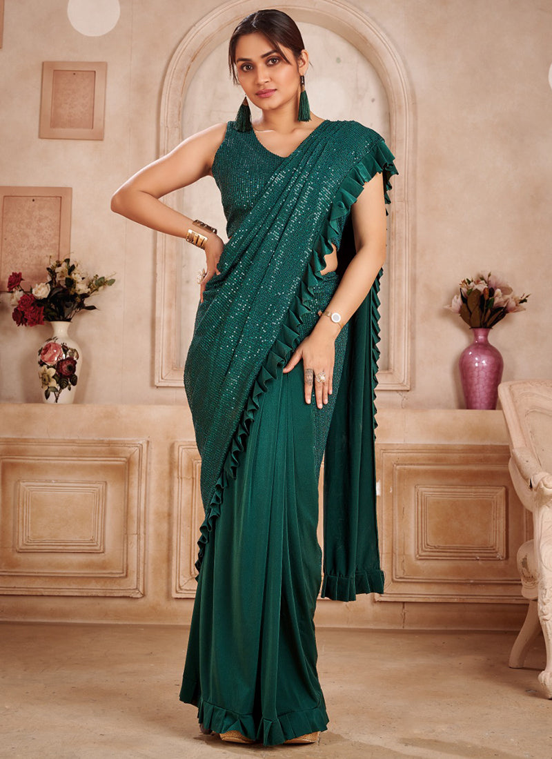 Elegant Emerald: Green Soft Silk Saree for Weddings and Parties