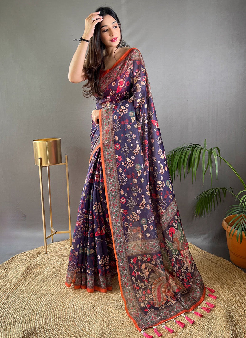 Elegance in Navy Blue: Embrace Soft Silk Sarees for Weddings and Parties