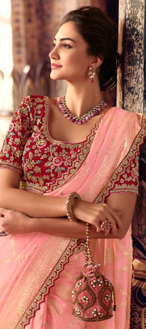 Peach Perfection: Embrace Elegance with Soft Silk Sarees for Weddings and Parties