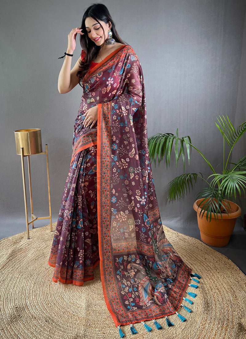 Elegance in Purple: A Soft Silk Saree Fit for Weddings and Parties