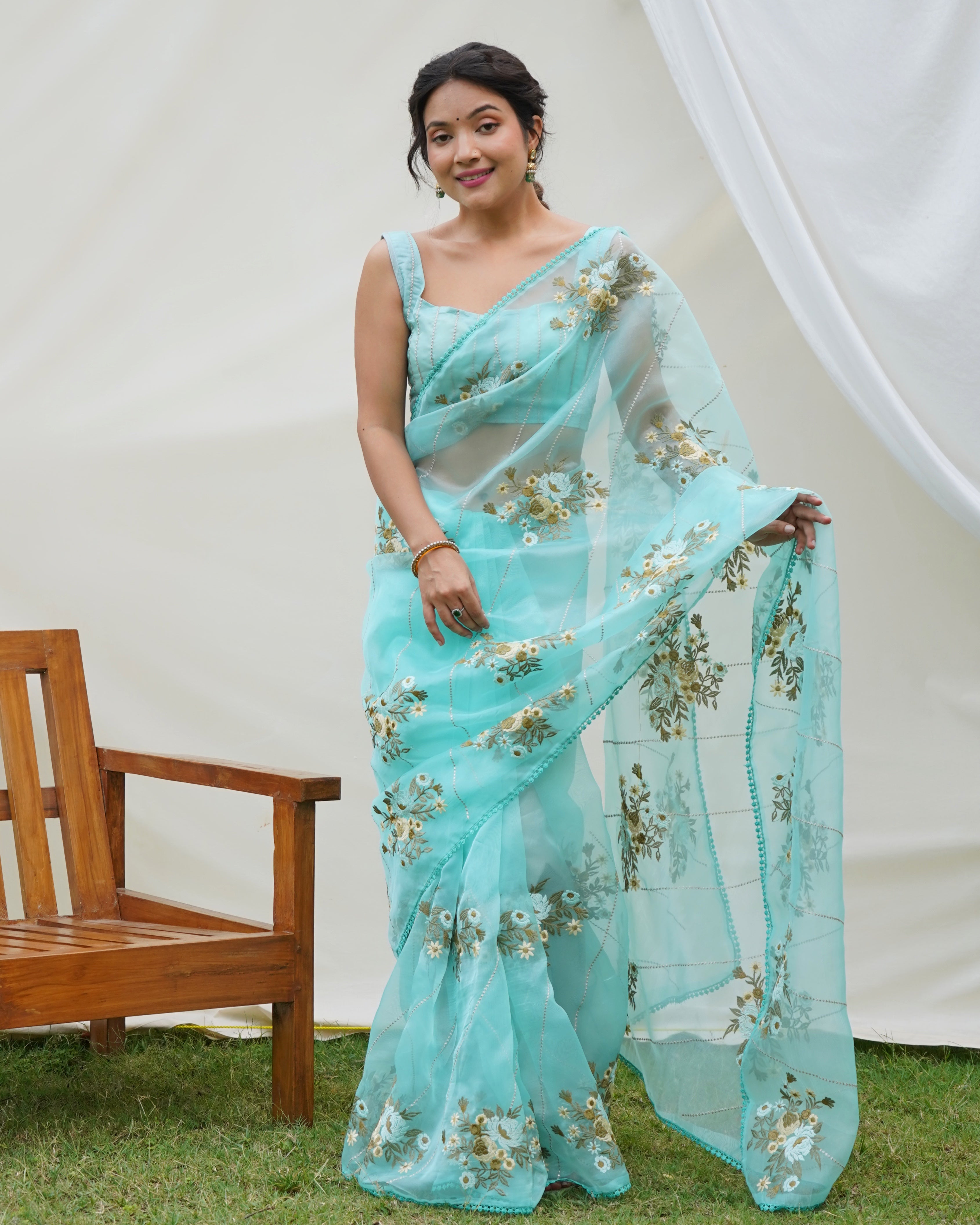 Ethereal Sky Blue Soft Silk Saree: Perfect Elegance for Weddings and Parties