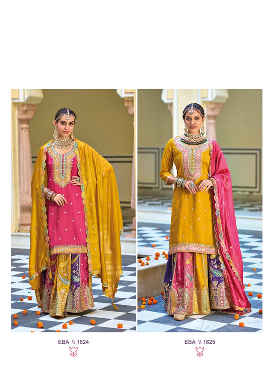 Elegant Pink Silk Sharara Suit with Premium Embroidery for Weddings & Parties