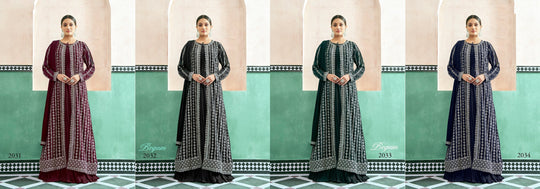 Elegant Green Georgette Anarkali Gown with Embroidered Jacket for Weddings & Parties