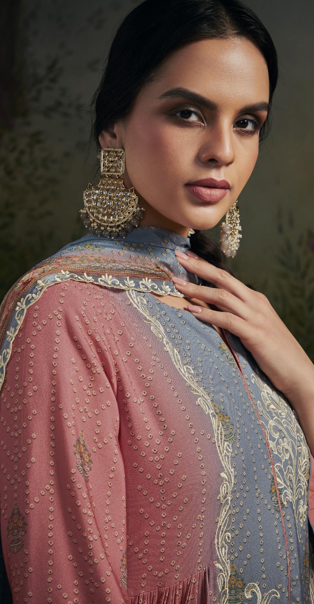 Elegant Pink Maslin Silk Salwar Suit with Digital Embroidery for Weddings & Parties