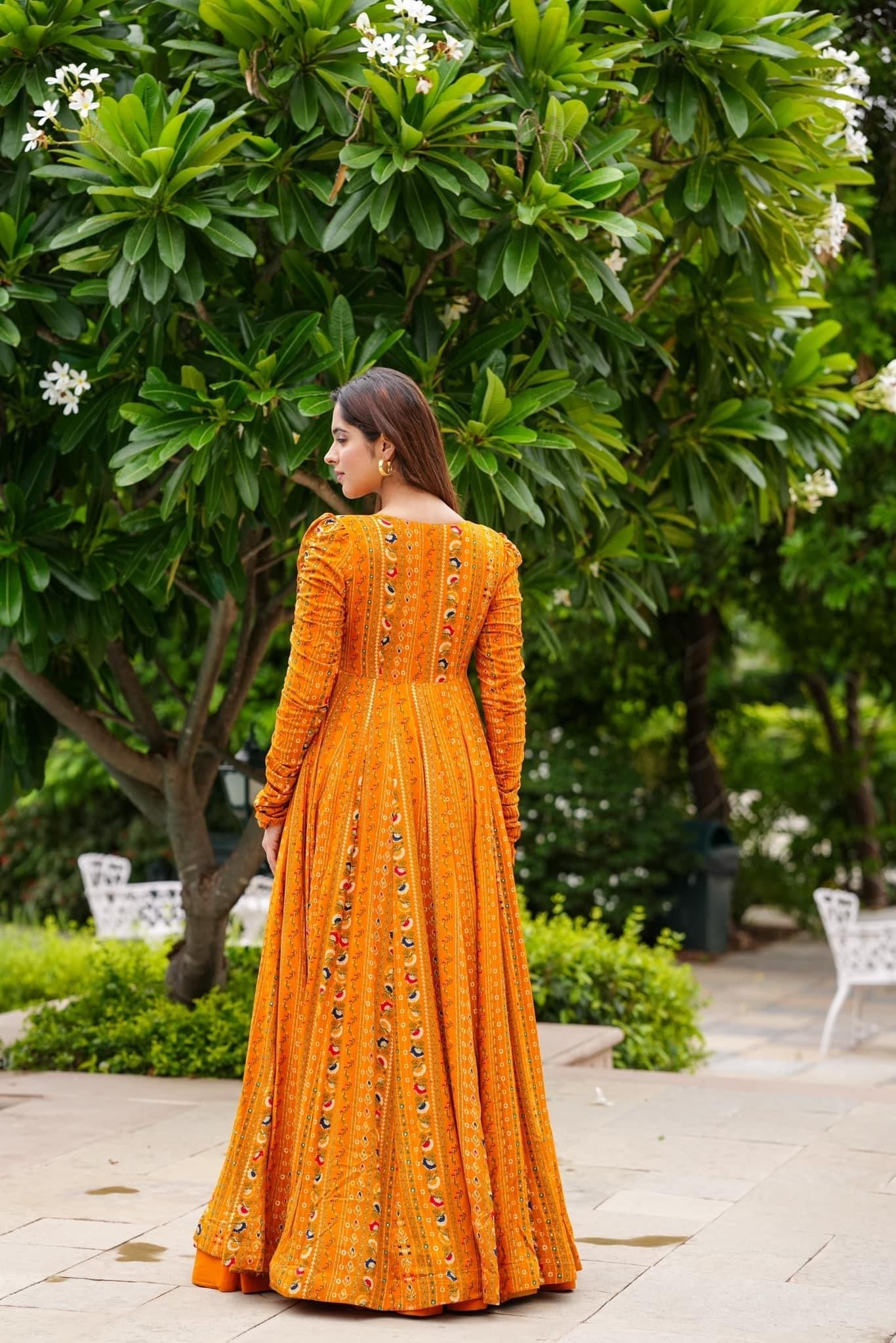 Stunning Orange Pure Rayon Lehenga Choli: Perfect Party & Wedding Wear