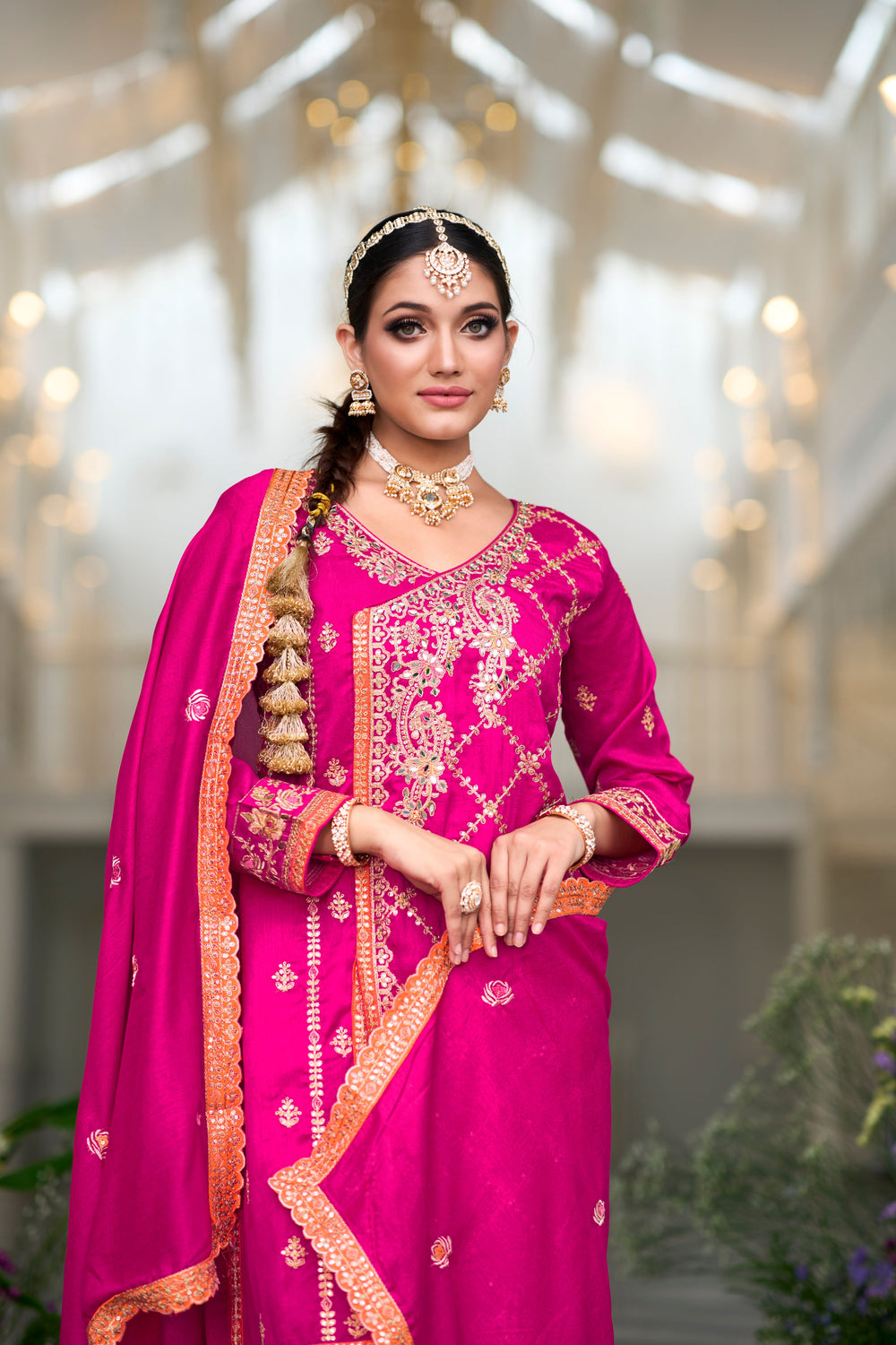 Elegant Pink Silk Salwar Suit with Heavy Embroidery for Wedding & Party Glamour