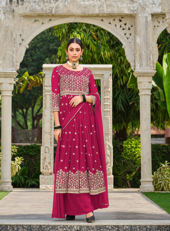 Elegant Pink Gown with 7mm Sequence & Pure Fox Georgette Fabric