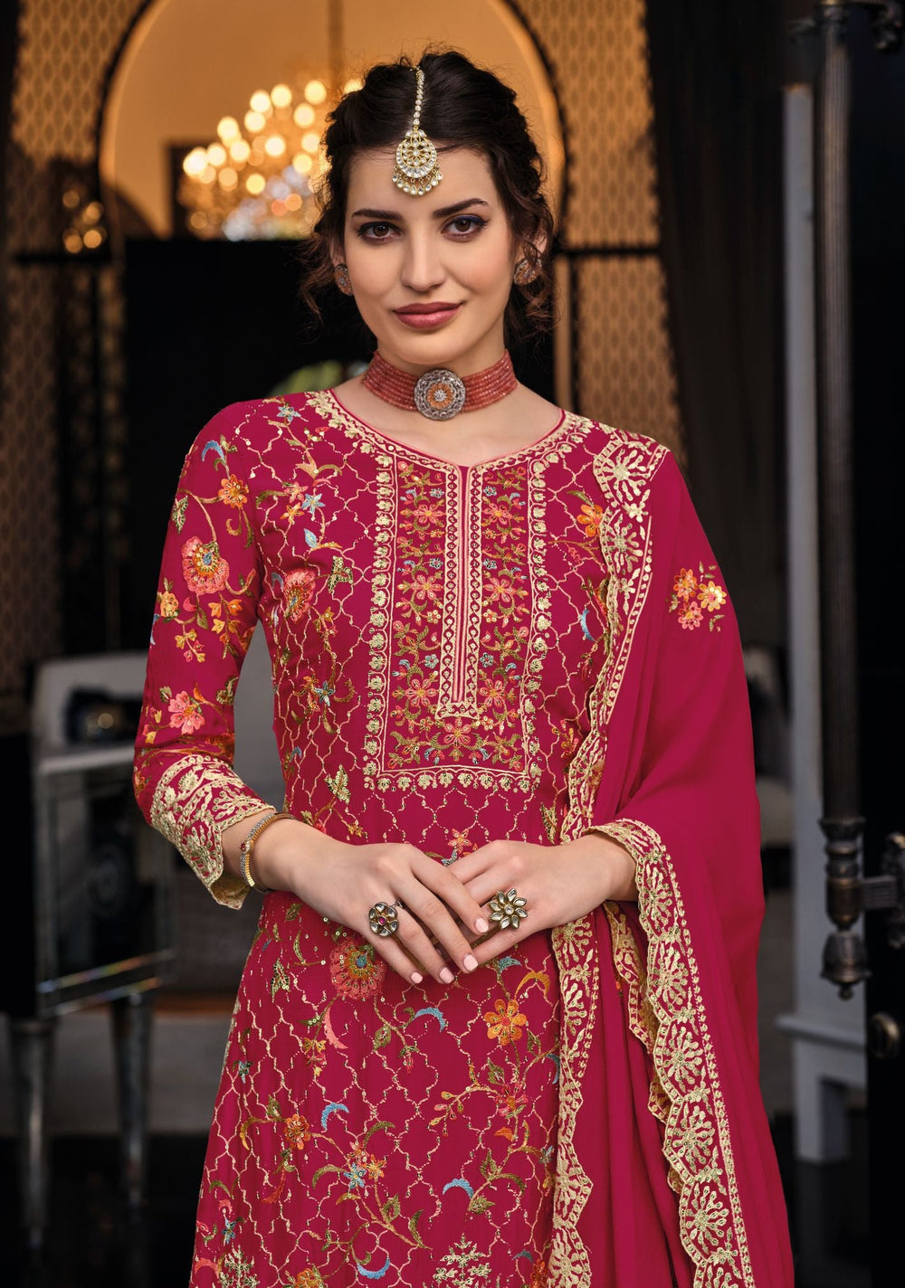 Pink Silk Salwar Kameez: Embroidered Elegance for Party and Wedding Glamour